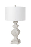 Set of Two 30" Distressed White Table Lamp USB With White Cone Shade