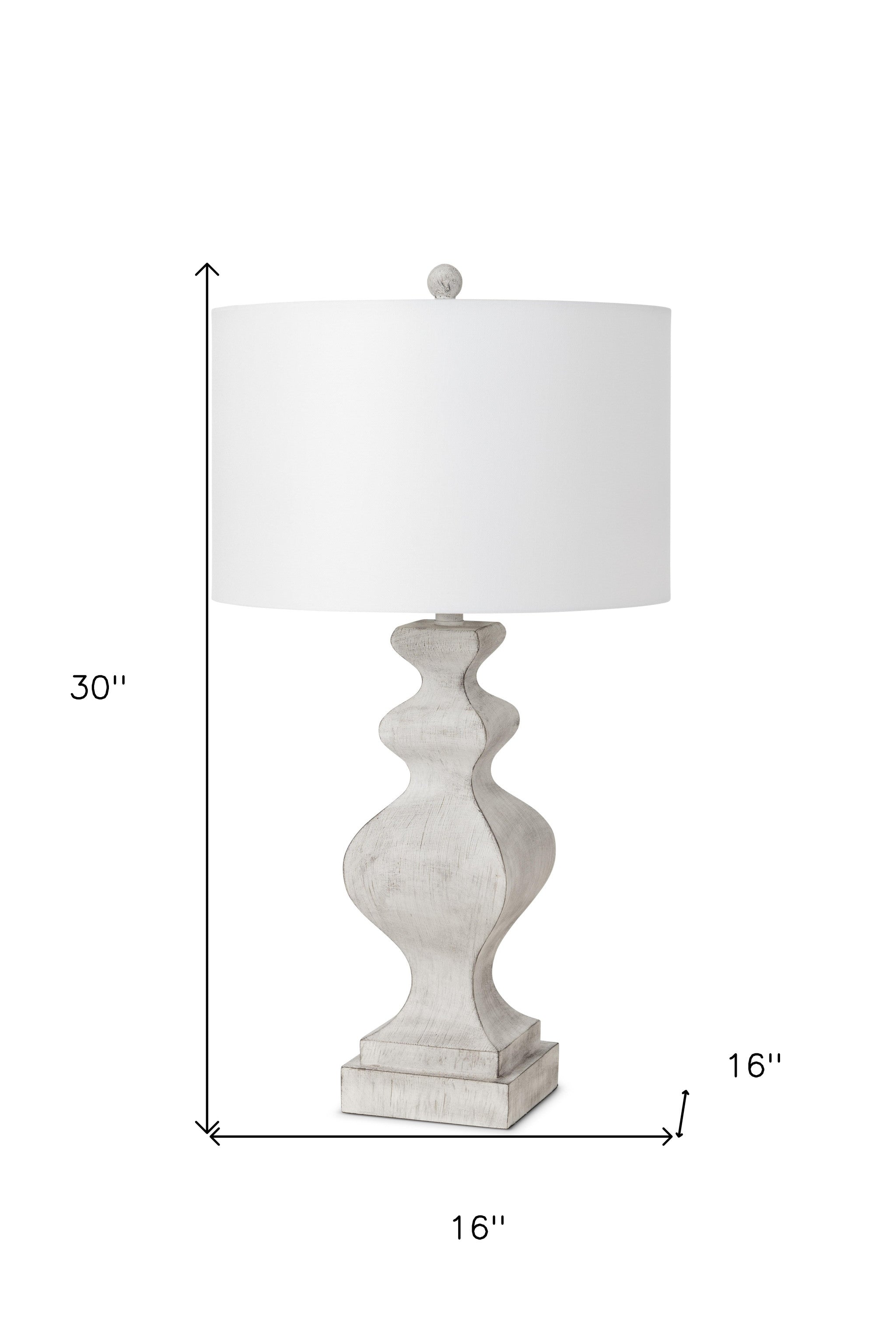 Set of Two 30" Distressed White Table Lamp USB With White Cone Shade