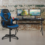 Black Gaming Desk and Chair Set with Cup Holder