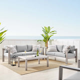 Shore Sunbrella® Fabric Outdoor Patio Aluminum 3 Piece Set