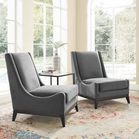 Confident Lounge Chair Upholstered Performance Velvet (Set of 2)