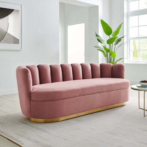 Victoria Channel Tufted Performance Velvet Sofa