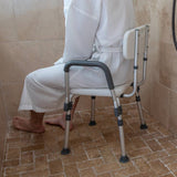 Quick Release Back & Arm Gray Shower Chair