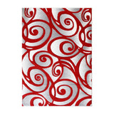 Red 8 X 10 Sculpted High-Low Pile Area Rug