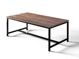 Solid Wood Coffee Table with Metal Base