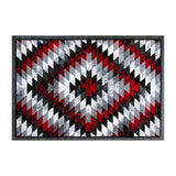 Red 5' X 7' Diamond Patterned Area Rug