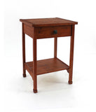 24" Brown End Table With Drawer And Shelf