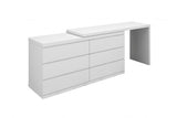 65" White Stainless Steel Double Dresser