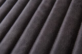 30" Charcoal And Brown Faux Leather Tufted Distressed Arm Chair