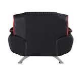 80" Black And Silver Leather Sofa