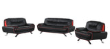 80" Black And Silver Leather Sofa