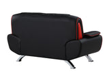 80" Black And Silver Leather Sofa