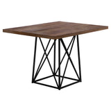 36" Grey And Silver Rectangular Manufactured Wood And Metal Dining Table