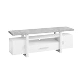 White  TV Stand With Grey Top