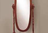 59" White Oval Framed Cheval Standing Mirror