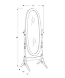 59" White Oval Framed Cheval Standing Mirror