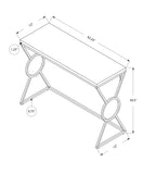 42" White And Silver Frame Console Table