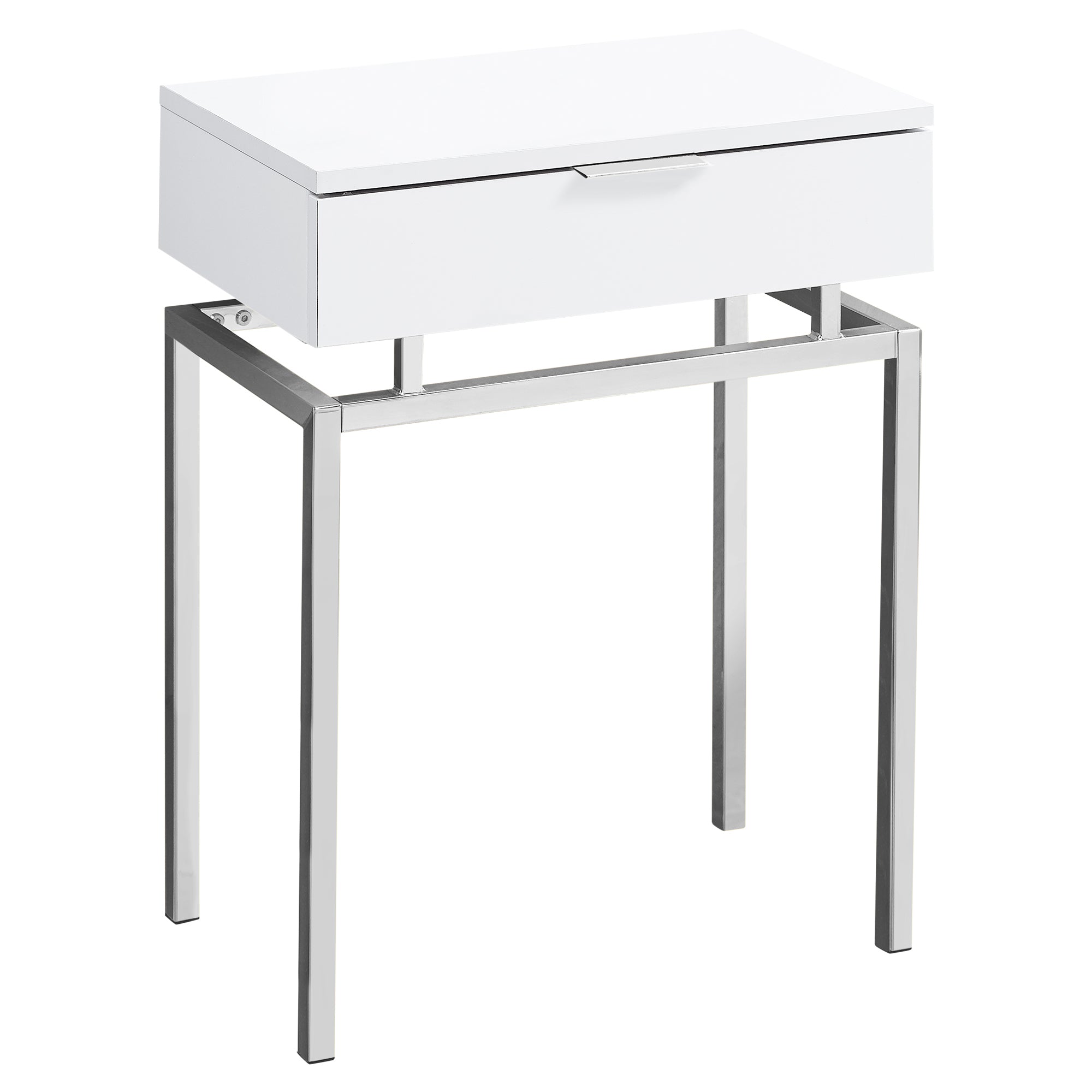 23" Silver And Gray End Table With Drawer