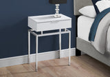 23" Silver And Gray End Table With Drawer