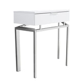 23" Silver And Gray End Table With Drawer