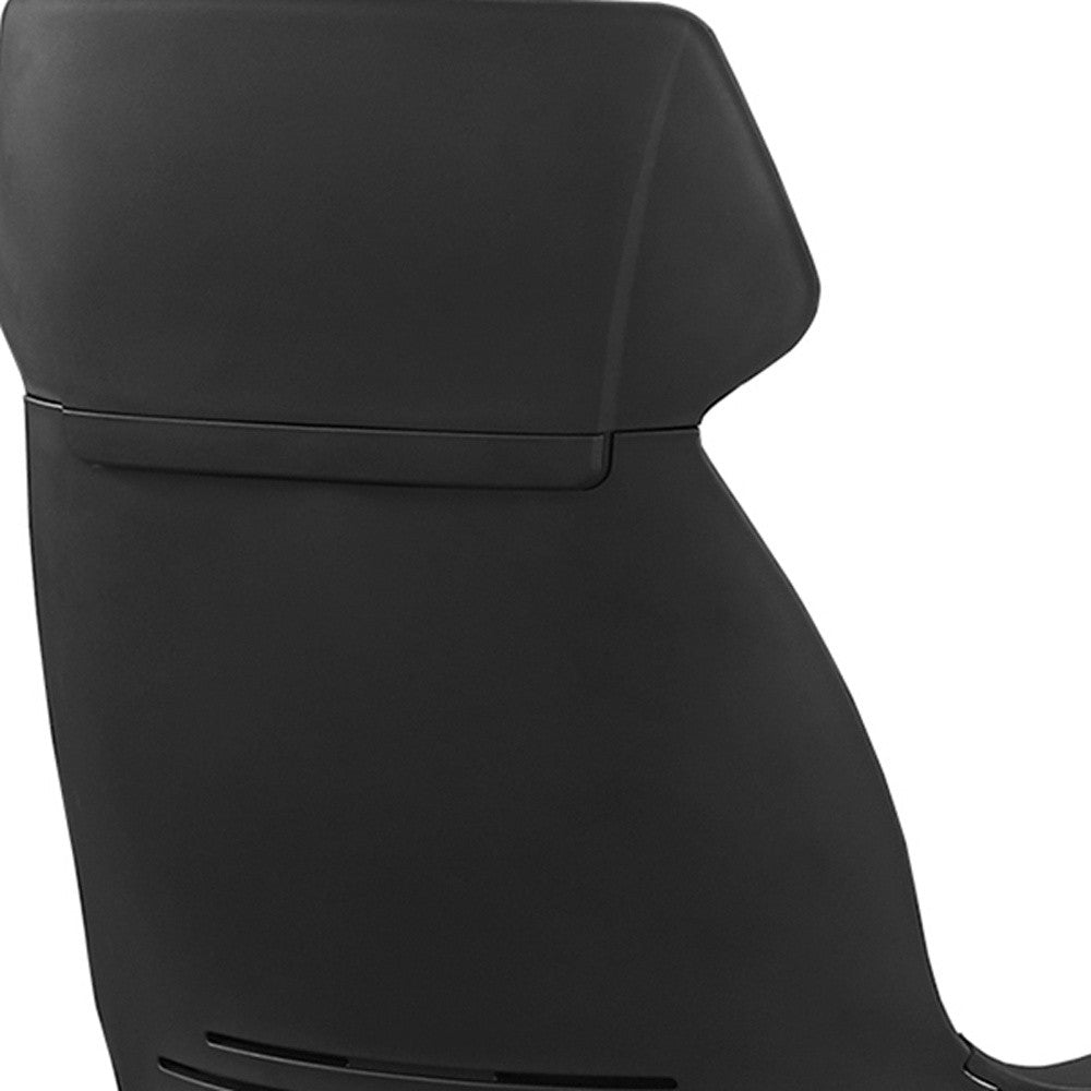 Black Microfiber Seat Swivel Adjustable Executive Chair Fabric Back Plastic Frame