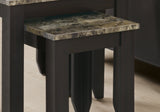 52" Dark Brown And Brown Faux Marble Nested Tables