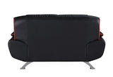 80" Black And Silver Leather Sofa