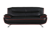 80" Black And Silver Leather Sofa