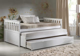 White Wood Casters Daybed - Trundle