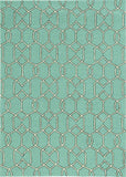 7' X 10' Green Moroccan Indoor Outdoor Area Rug