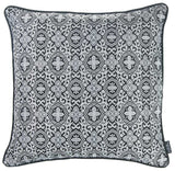 Gray Black Jacquard Medallion Decorative Throw Pillow Cover