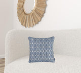 Blue Jacquard Medallion Decorative Throw Pillow Cover