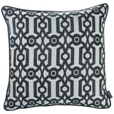 Slate Grey Jacquard Geo Decorative Throw Pillow Cover