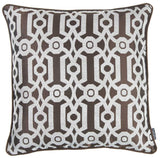 Brown And White Jacquard Geo Decorative Throw Pillow Cover