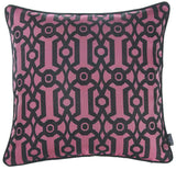 Fuchsia And Black Jacquard Geo Decorative Throw Pillow Cover