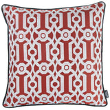 Red And White  Jacquard Geo Decorative Throw Pillow Cover