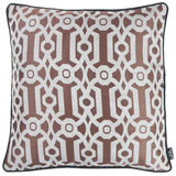 Dusty Red Jacquard Geo Decorative Throw Pillow Cover