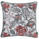 Red Jacquard Leaf Decorative Throw Pillow Cover