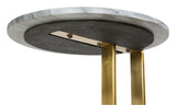 21" Gold And Black Genuine Marble Look Round End Table