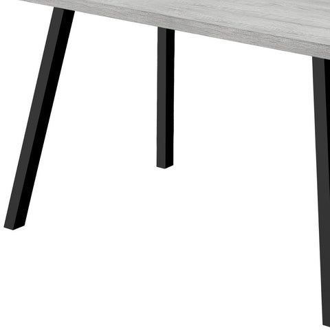 60" Gray and Black Metal Dining Table