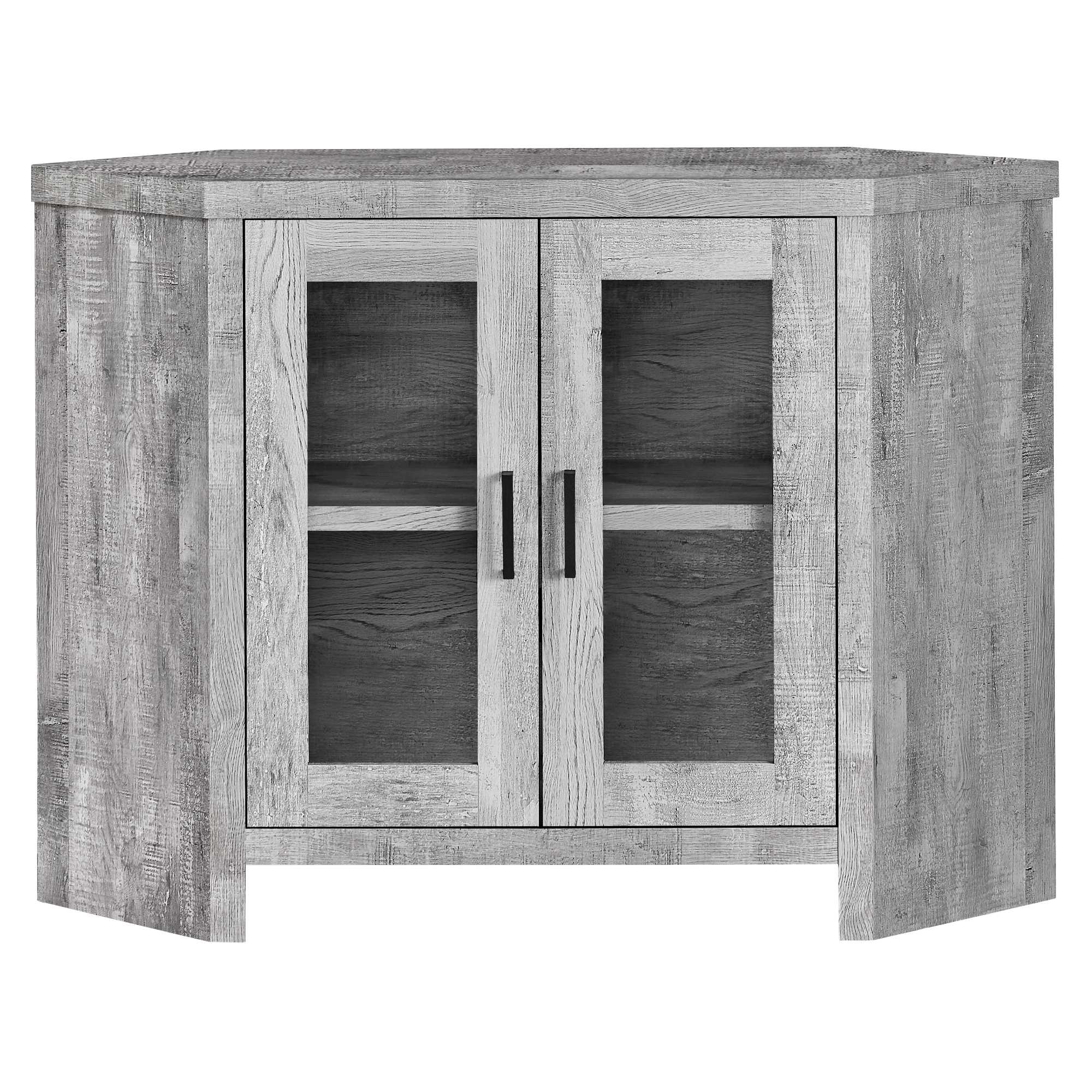 42" Ash Gray Particleboard Cabinet Enclosed Storage TV Stand