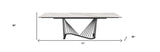 71" White and Black Stone and Iron Self-Storing Leaf Dining Table