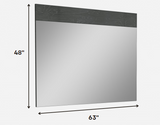 48" Gray Accent Framed Mirror