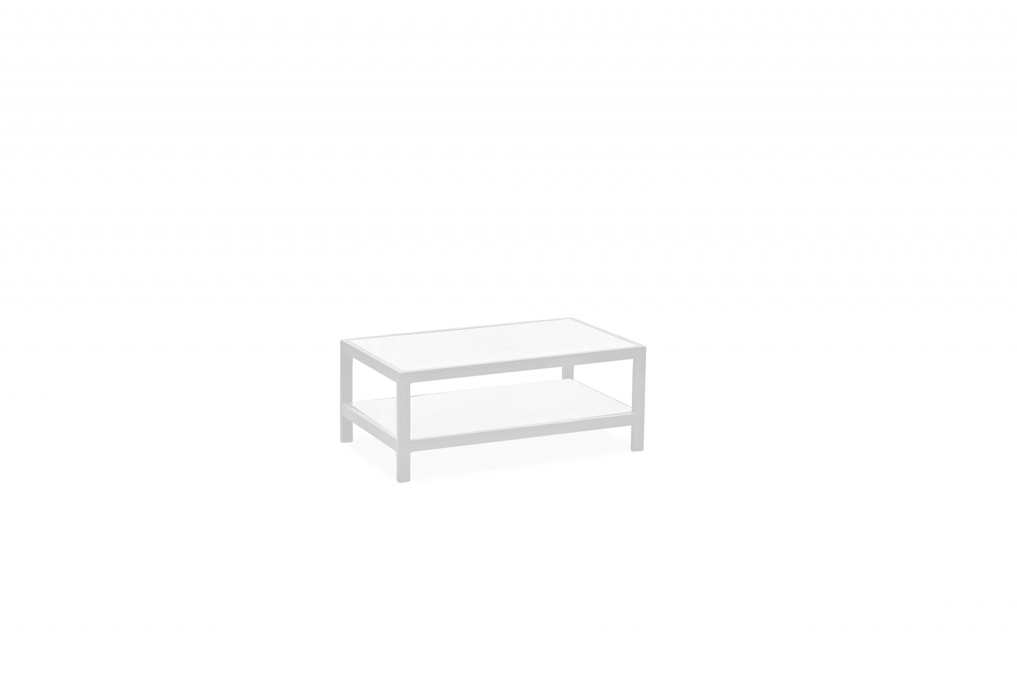 35 X 22 X 14.5 White Aluminum Coffee Table