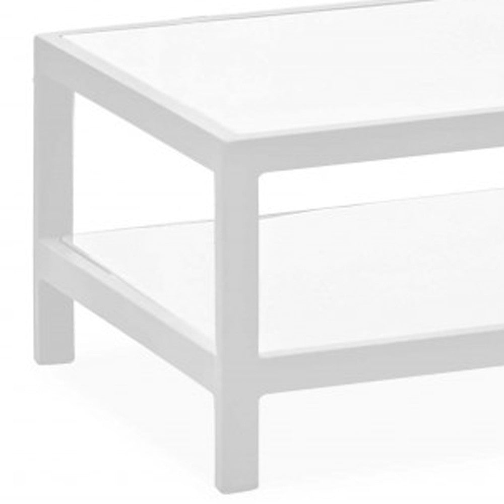 35 X 22 X 14.5 White Aluminum Coffee Table