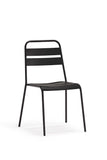 Set Of 4 Gray Stacking Aluminum Armless Chairs