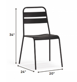 Set Of 4 Gray Stacking Aluminum Armless Chairs