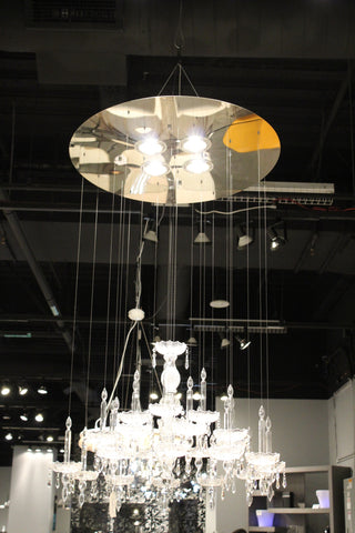 26 X 26 X 43 Clear Crystal Glass Pendant Lamp