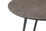 20" Black And Gray Ceramic Tile Round End Table