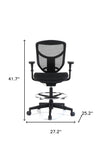 Black Adjustable Swivel Mesh Rolling Drafting Chair